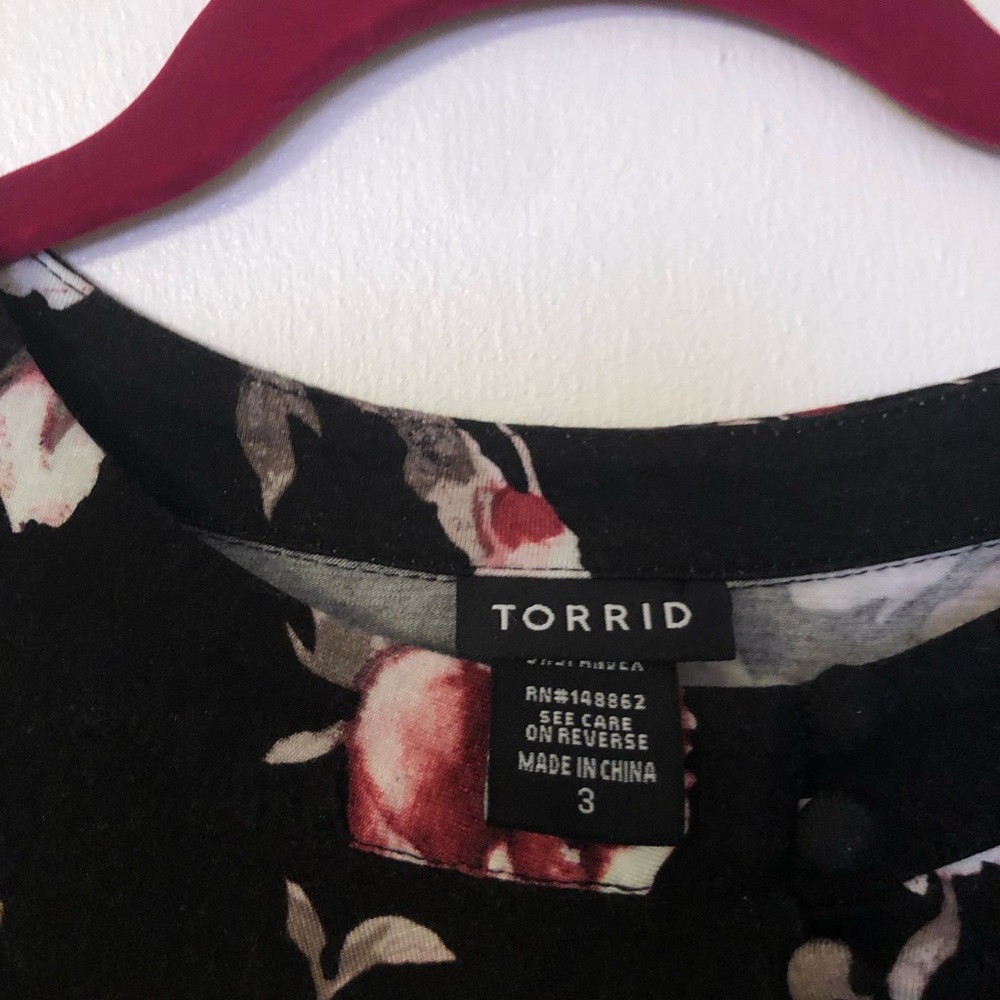 Black Blouse with flowers